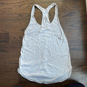 Lululemon light grey striped racerback tank top.